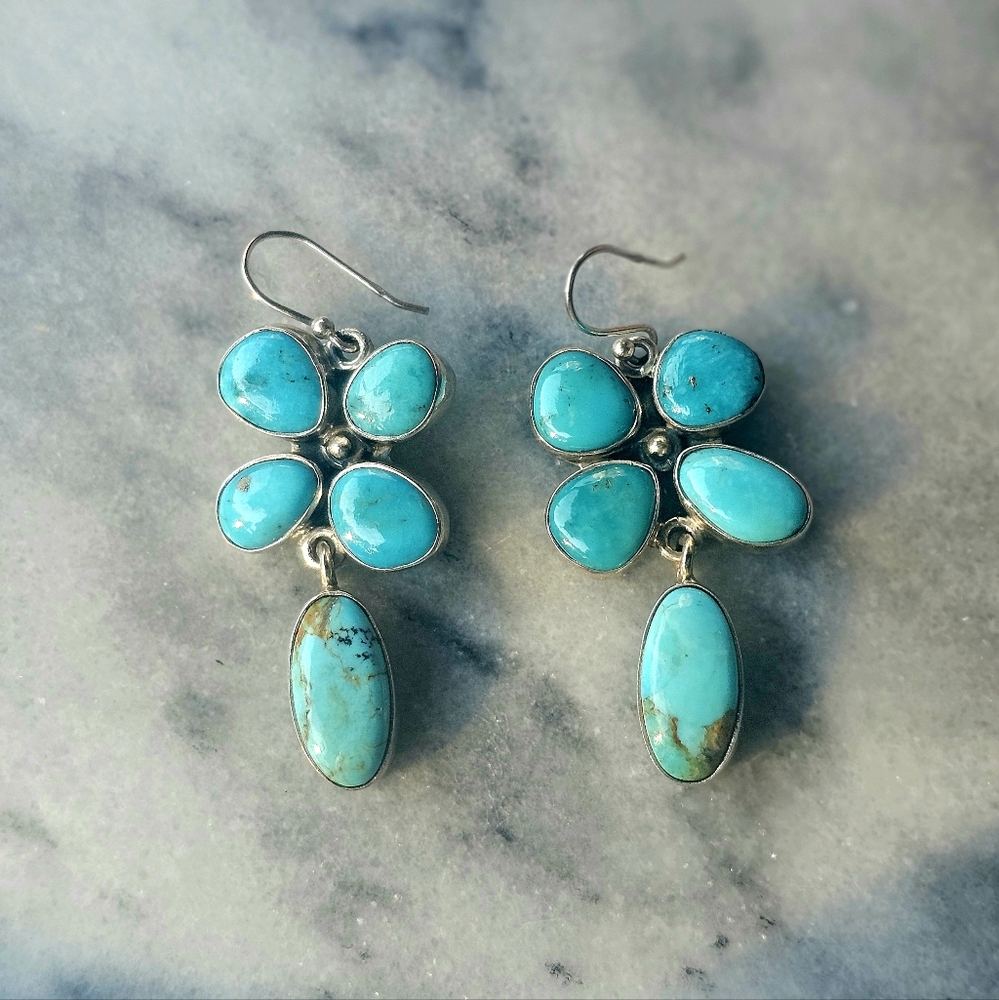 Turquoise Sterling Silver Drop Earrings